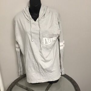 Small grey gray t shirt hoodie with pocket